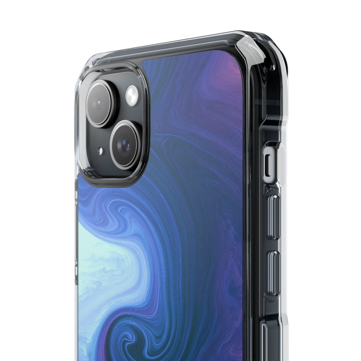 Azure Fluid Swirl · Clear Impact Magnetic Phone Case for iPhone · Blue
