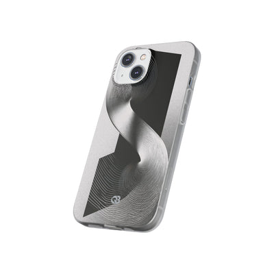 Grey Lite Phone Case for iPhone - Obsidian Moiré Wave