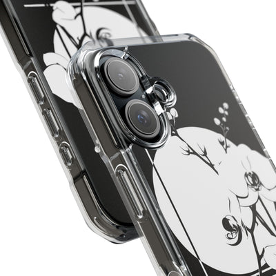 Black Impact MagSafe Phone Case for iPhone - Lunar Orchid Grid