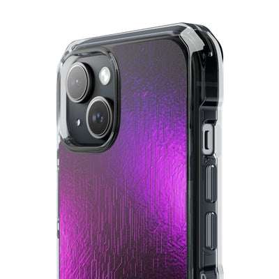 Violet Cyber Circuit · Clear Impact Magnetic Phone Case for iPhone · Purple