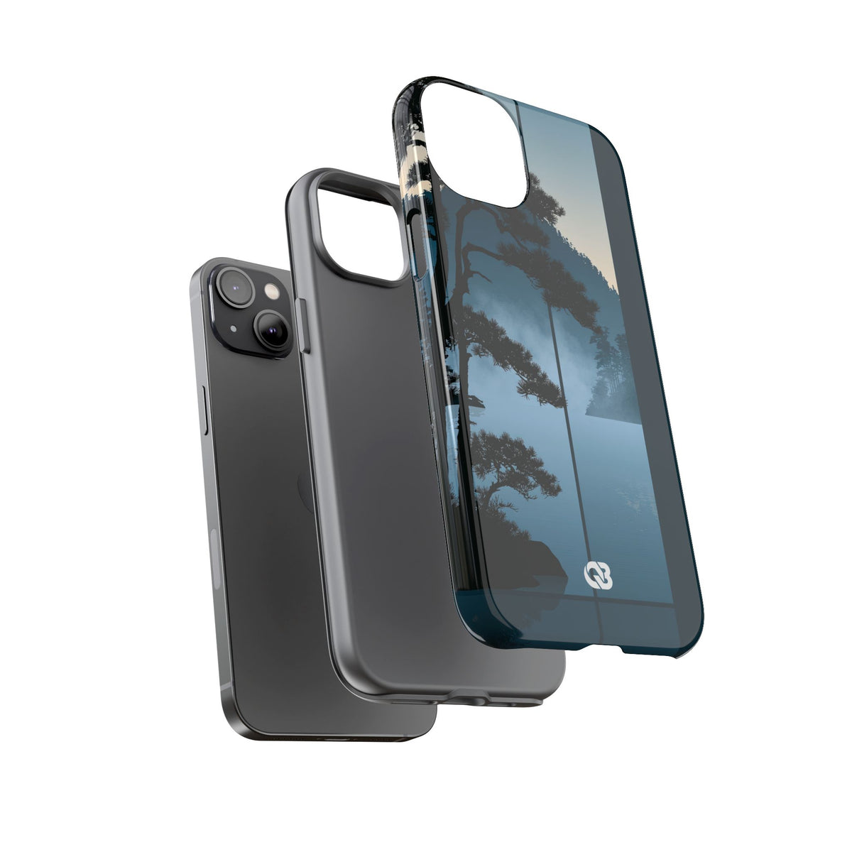 Misty Pine Horizon · Tough Phone Case for iPhone · Teal