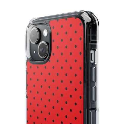 Crimson Dot Matrix iPhone 15 Plus Case - Impact