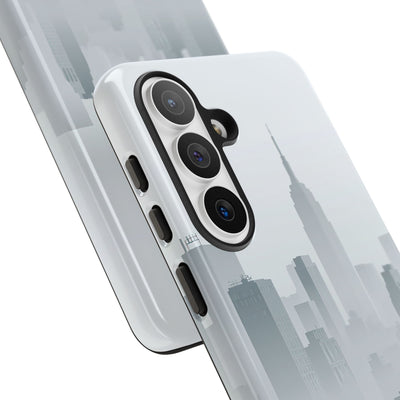 Grey Tough Phone Case for Samsung - Steel Mist Skyline