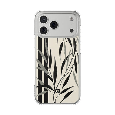 Beige Impact MagSafe Phone Case for iPhone - Soot Leaf Sketch