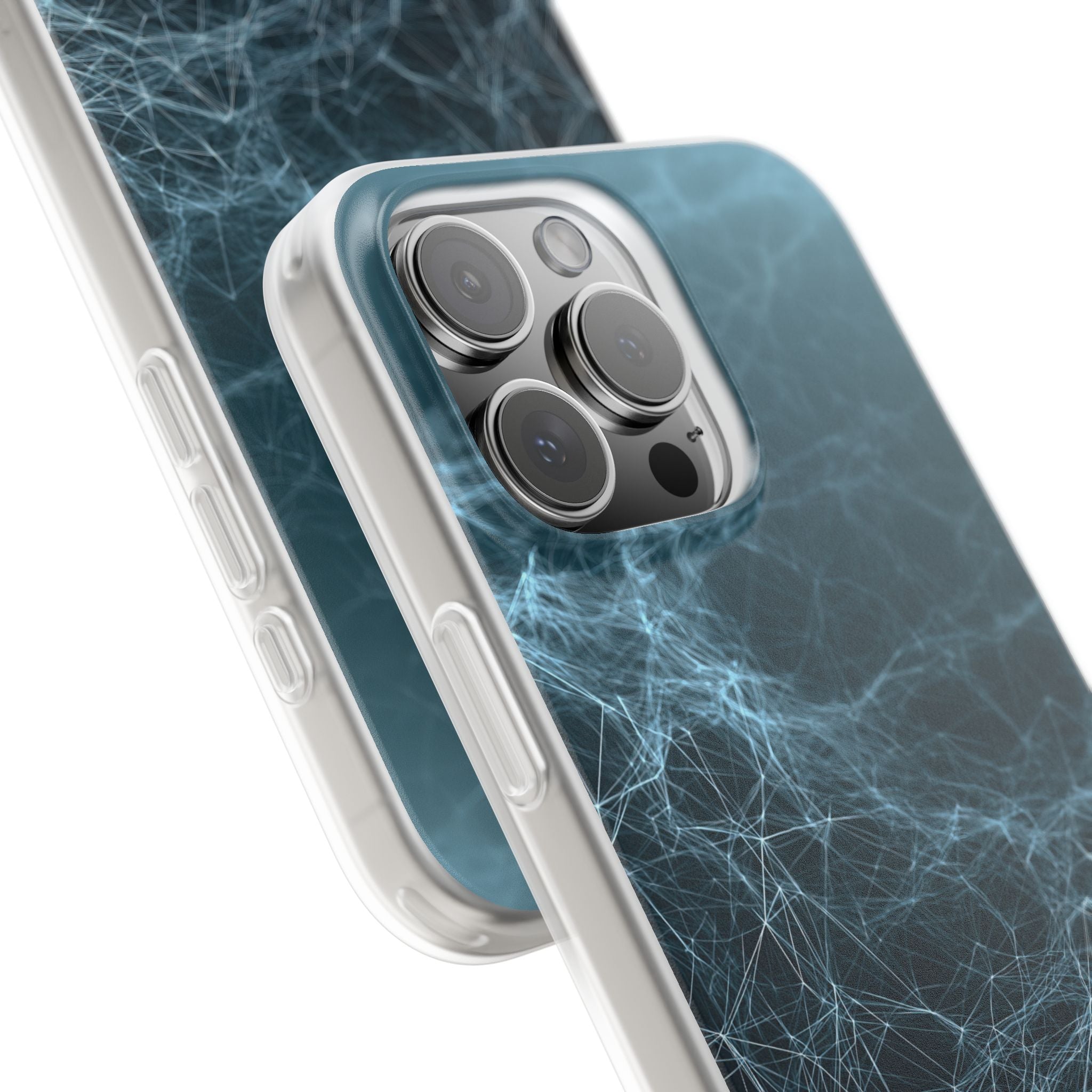 Teal Lite Phone Case for iPhone - Arctic Neural Mesh
