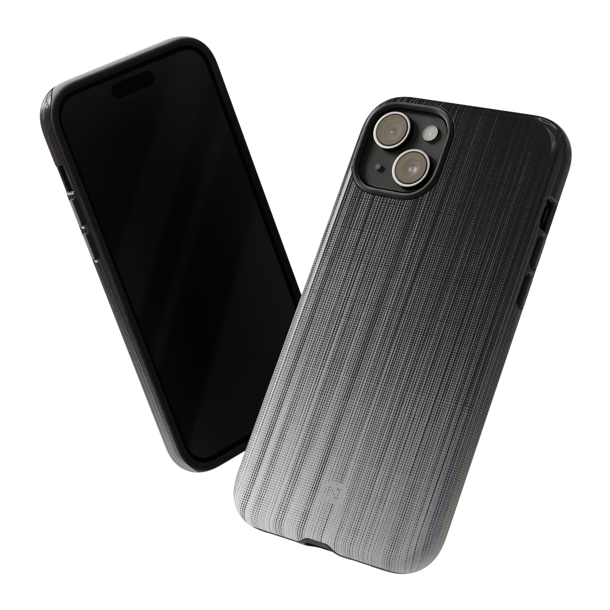 Grey Tough Phone Case for iPhone - Static Vertical Dither