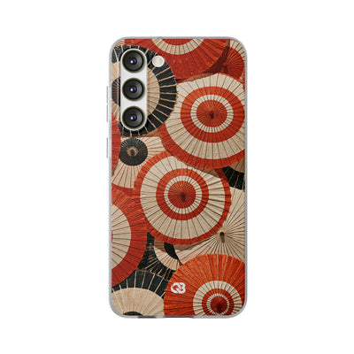 Vermilion Wagasa Motif · Lite Phone Case for Samsung · Red