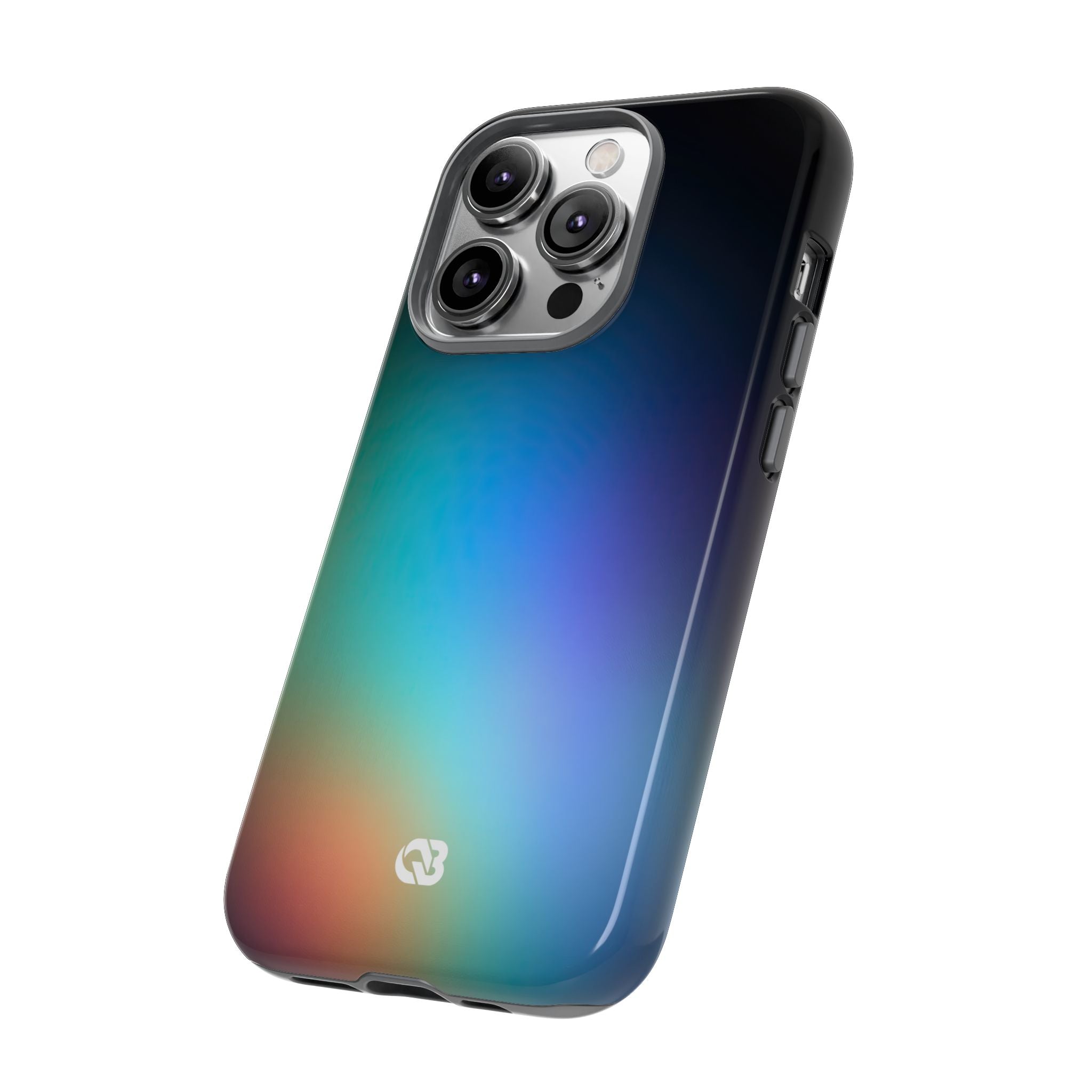Black Tough Phone Case for iPhone - Electric Prism Grain