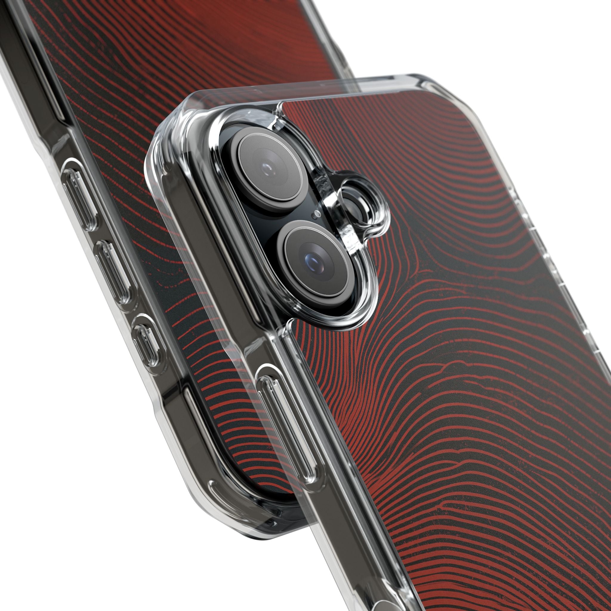 Red Impact MagSafe Phone Case for iPhone - Terracotta Nerve Map