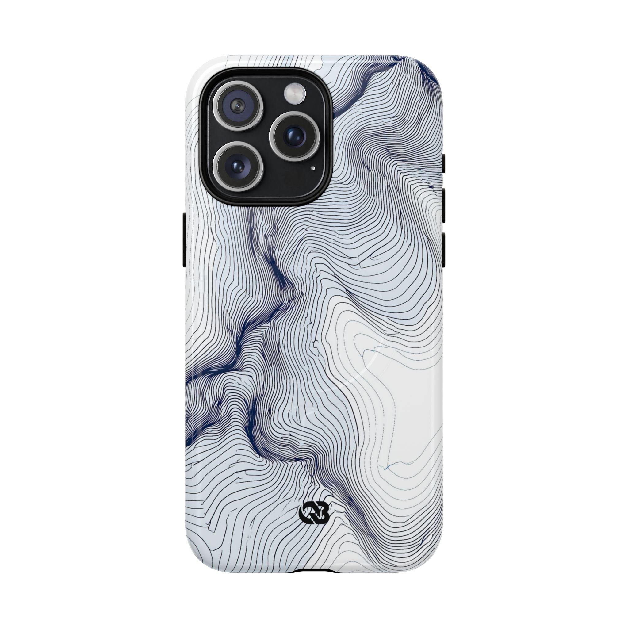 White Tough 2.0 Magsafe Phone Case for iPhone - Nordic Ridge Topo