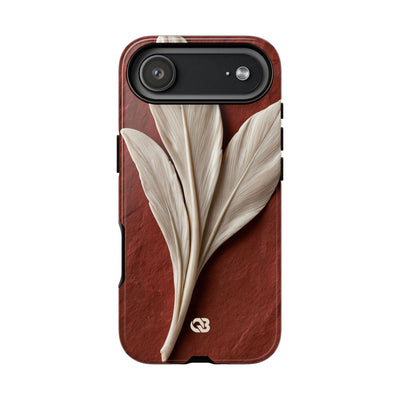 Carved Ivory Plume · Tough Phone Case for iPhone · Red
