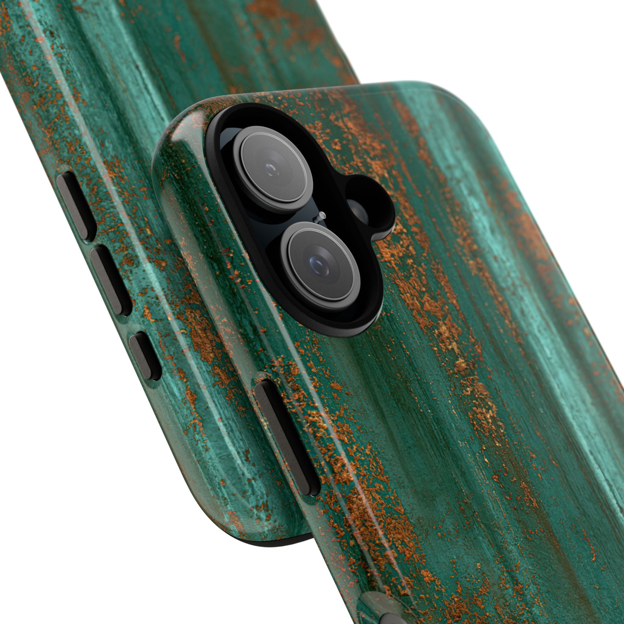 Teal Tough Phone Case for iPhone - Verdigris Copper Siding