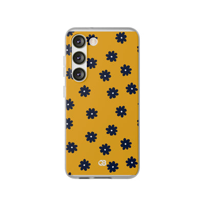 Navy Daisy Mustard · Soft Phone Case for Samsung