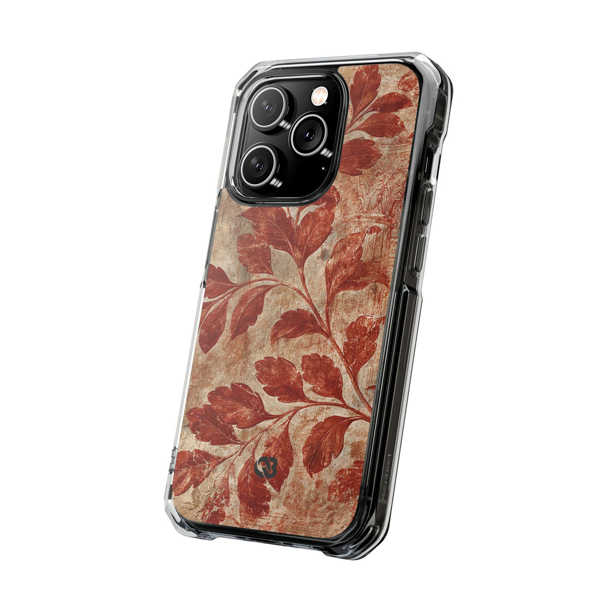 Terracotta Botanical Fresco · Clear Impact Magnetic Phone Case for iPhone · Red