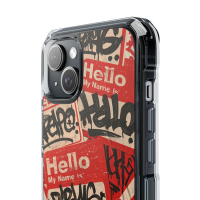 Slap Tag Collage · Clear Impact Magnetic Phone Case for iPhone · Red
