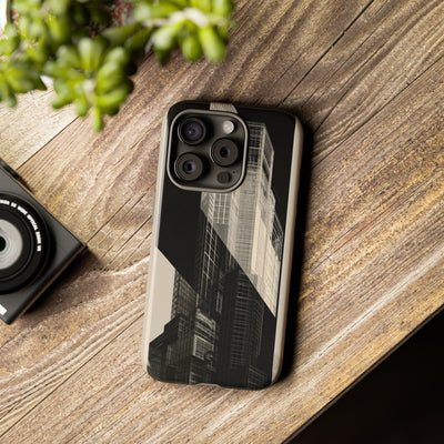 Beige Tough Phone Case for iPhone - Monolith Urban Grid