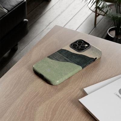 Green Tough Phone Case for iPhone - Moss Ridge Grain