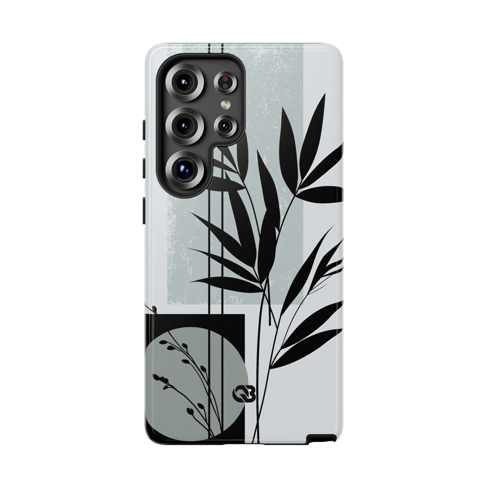 Grey Tough Phone Case for Samsung - Sage Bamboo Noir