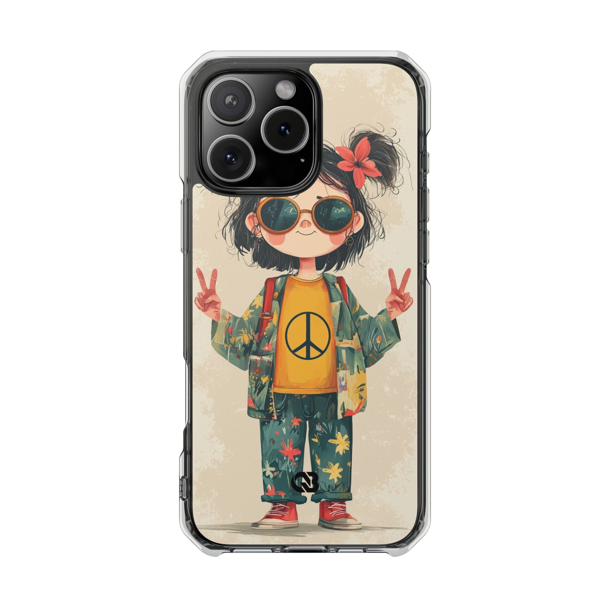 Retro Peace Girl · Impact Hoesje voor iPhone · Magsafe