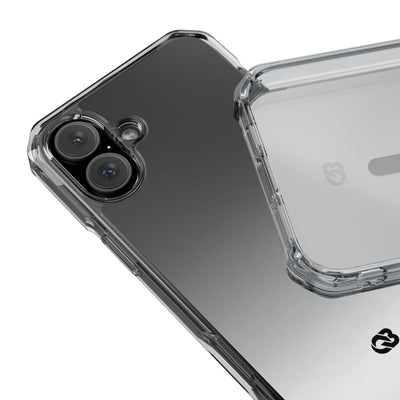 Noir Ombre Fade · Clear Impact Magnetic Phone Case for iPhone ·  Black