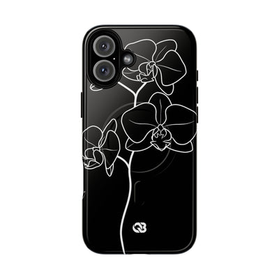 Black Tough 2.0 Magsafe Phone Case for iPhone - Noir Alabaster Orchid