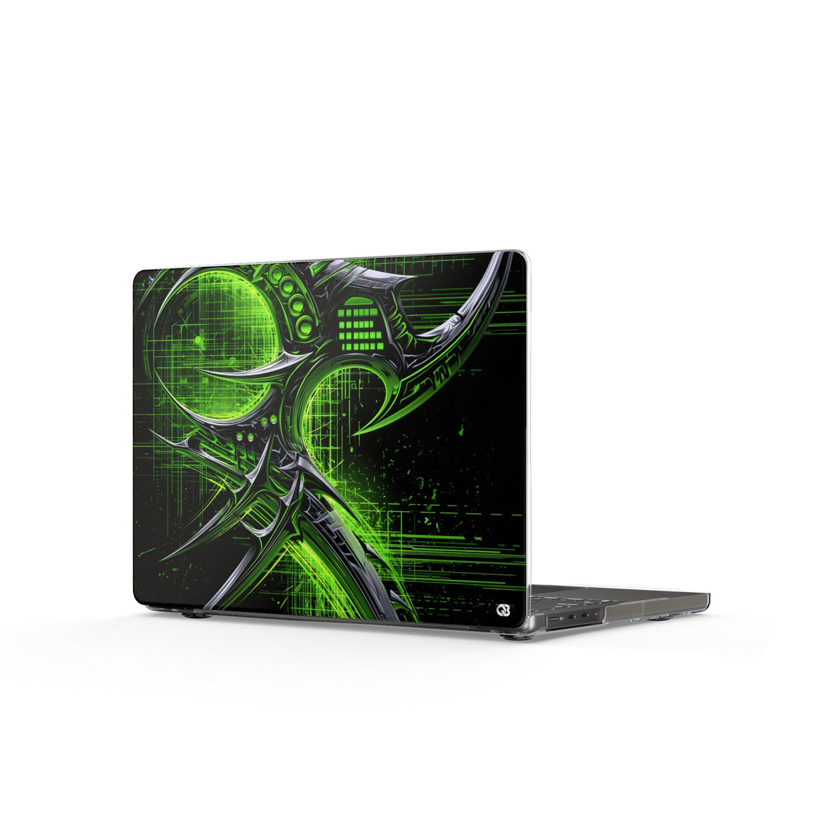 Cyber Sigil Grid · Clear Hard Case for MacBook · Green