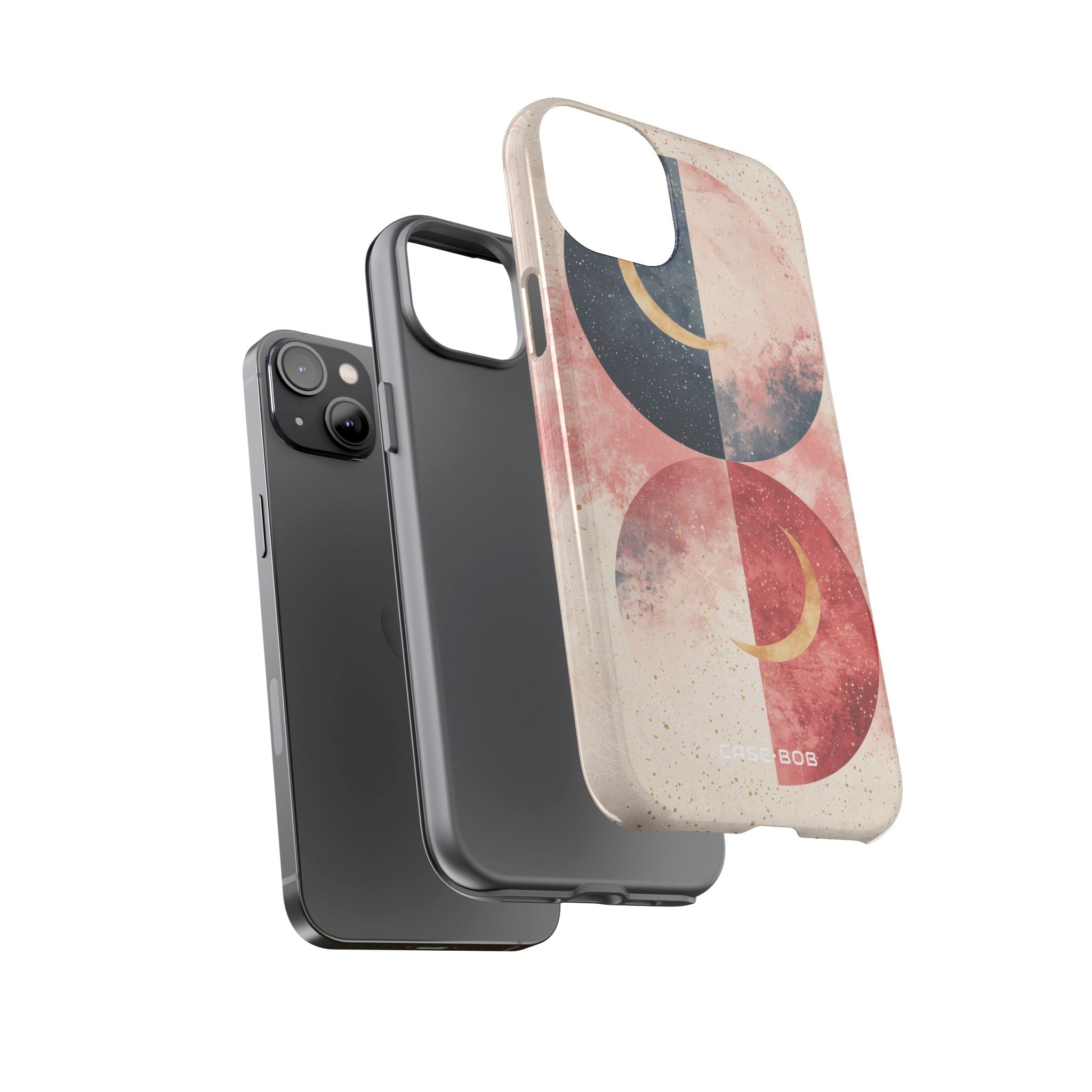 Golden Crescent Circles iPhone 14 Plus Skal - Tough