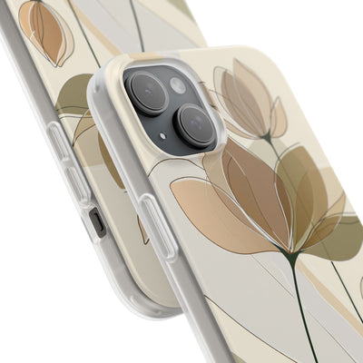Beige Lite Phone Case for iPhone - Muted Ochre Petals