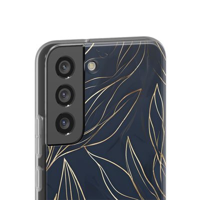 Gilded Navy Foliage · Soft Handyhülle für Samsung