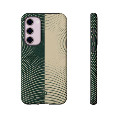 Green Tough Phone Case for Samsung - Evergreen Split Grain