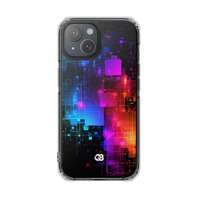 Spectral Circuit Grid · Clear Impact Magnetic Phone Case for iPhone · Black