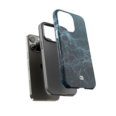 Teal Tough Phone Case for iPhone - Arctic Neural Mesh