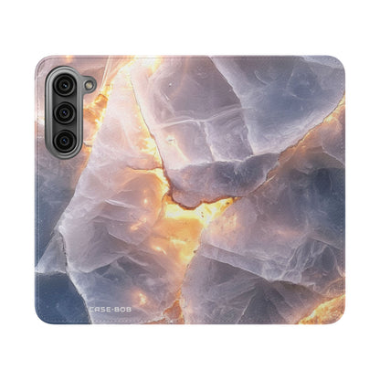 Kristallen aderen gloed - Samsung S23 case - portemonnee