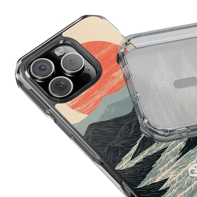 Crimson Ridge Horizon · Clear Impact Magnetic Phone Case for iPhone ·  Black