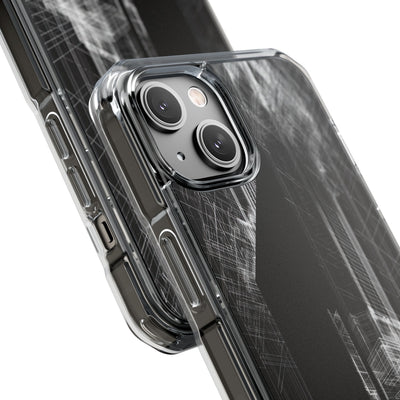 Black Impact MagSafe Phone Case for iPhone - Ghost Urban Wireframe