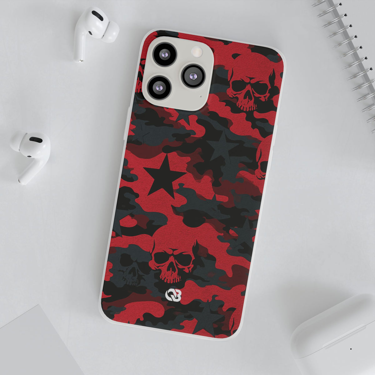 Crimson Skull Camo · Lite Phone Case for iPhone ·  Red