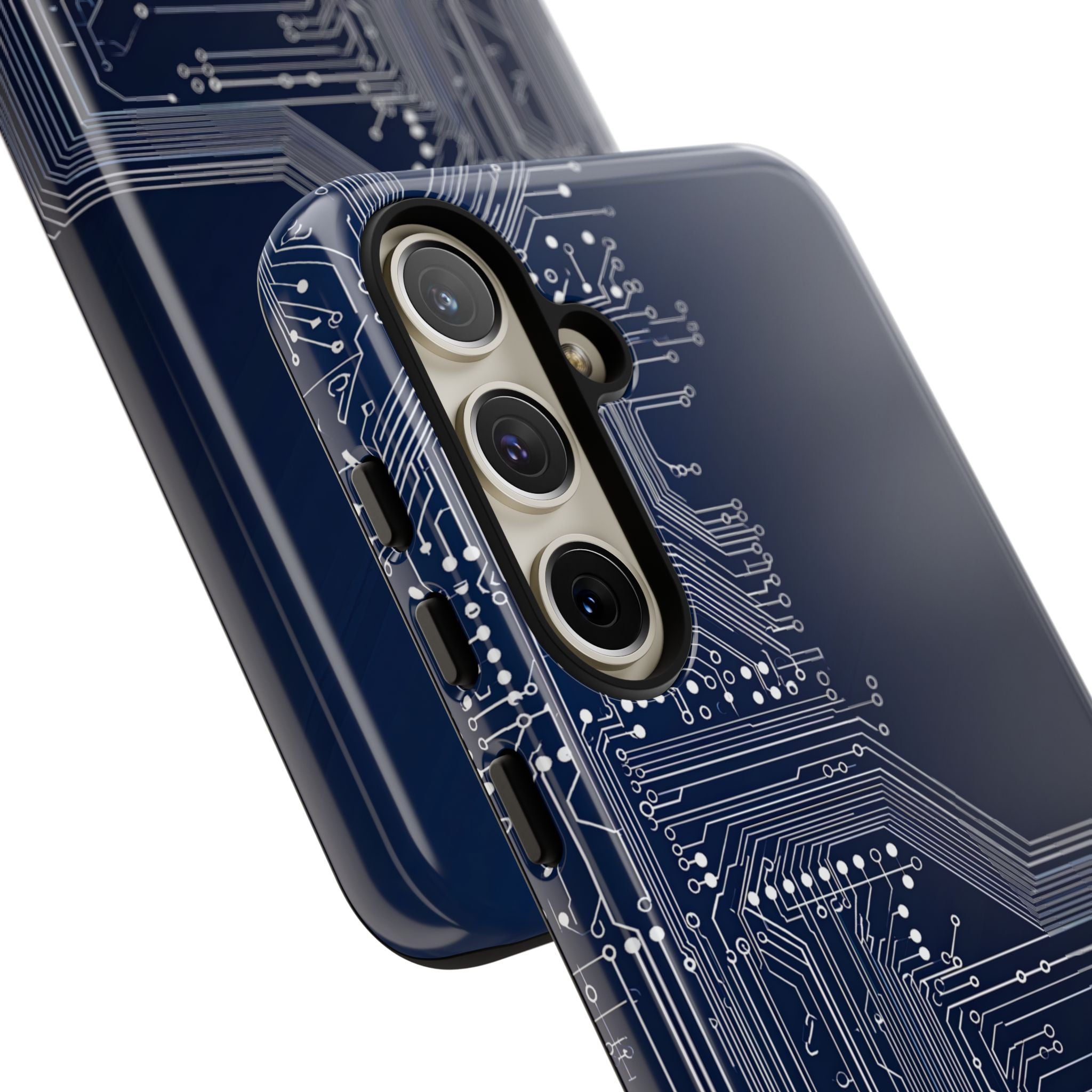 Blue Tough Phone Case for Samsung - Cobalt Data Stream