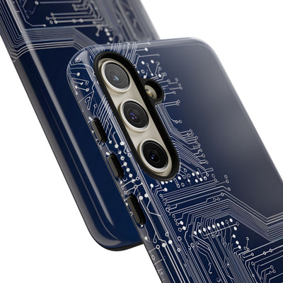 Blue Tough Phone Case for Samsung - Cobalt Data Stream