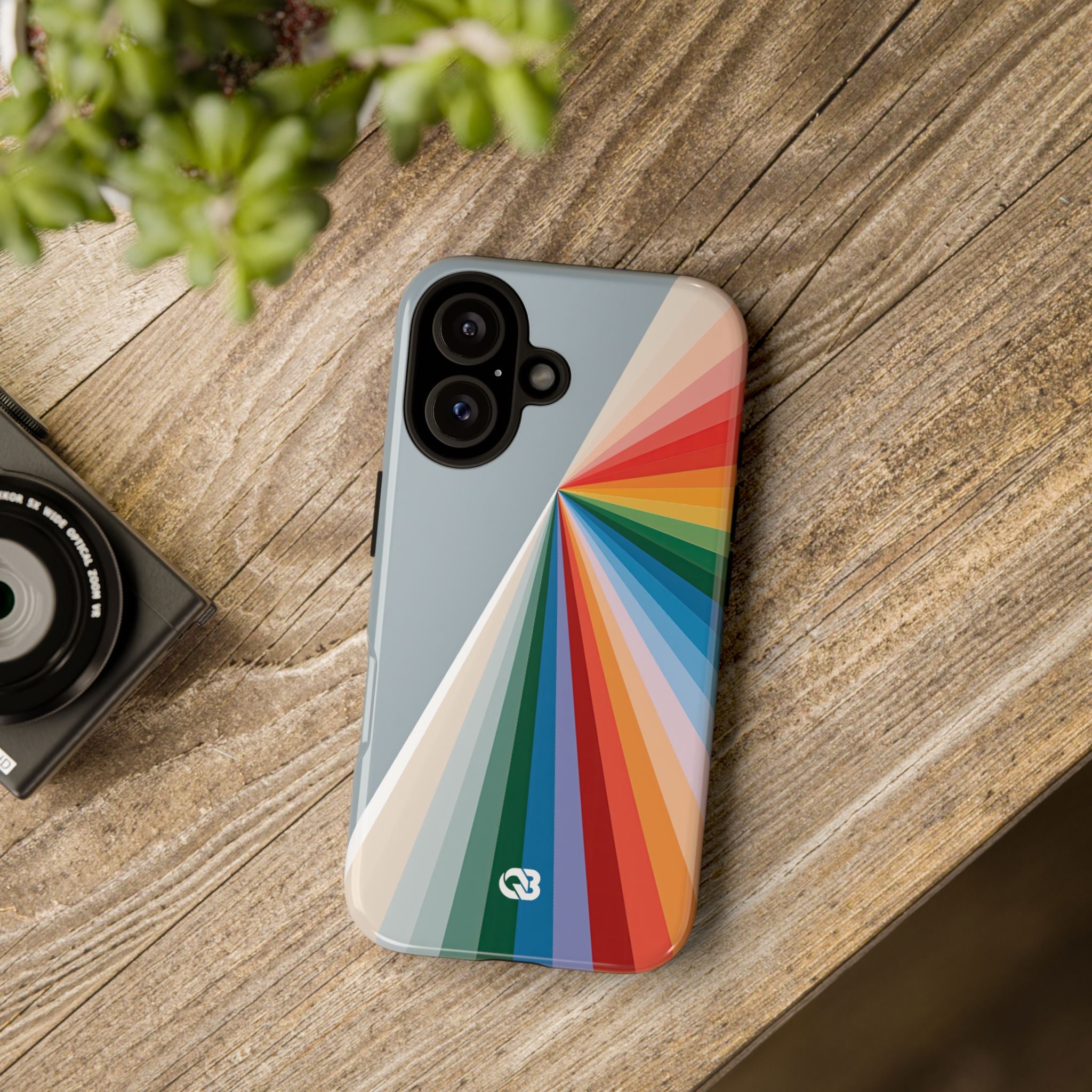 Grey Tough Phone Case for iPhone - Slate Prism Burst