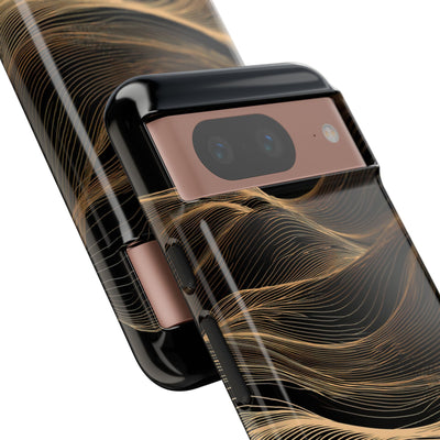 Black Tough Phone Case for Google Pixel - Copper Topo Ridge