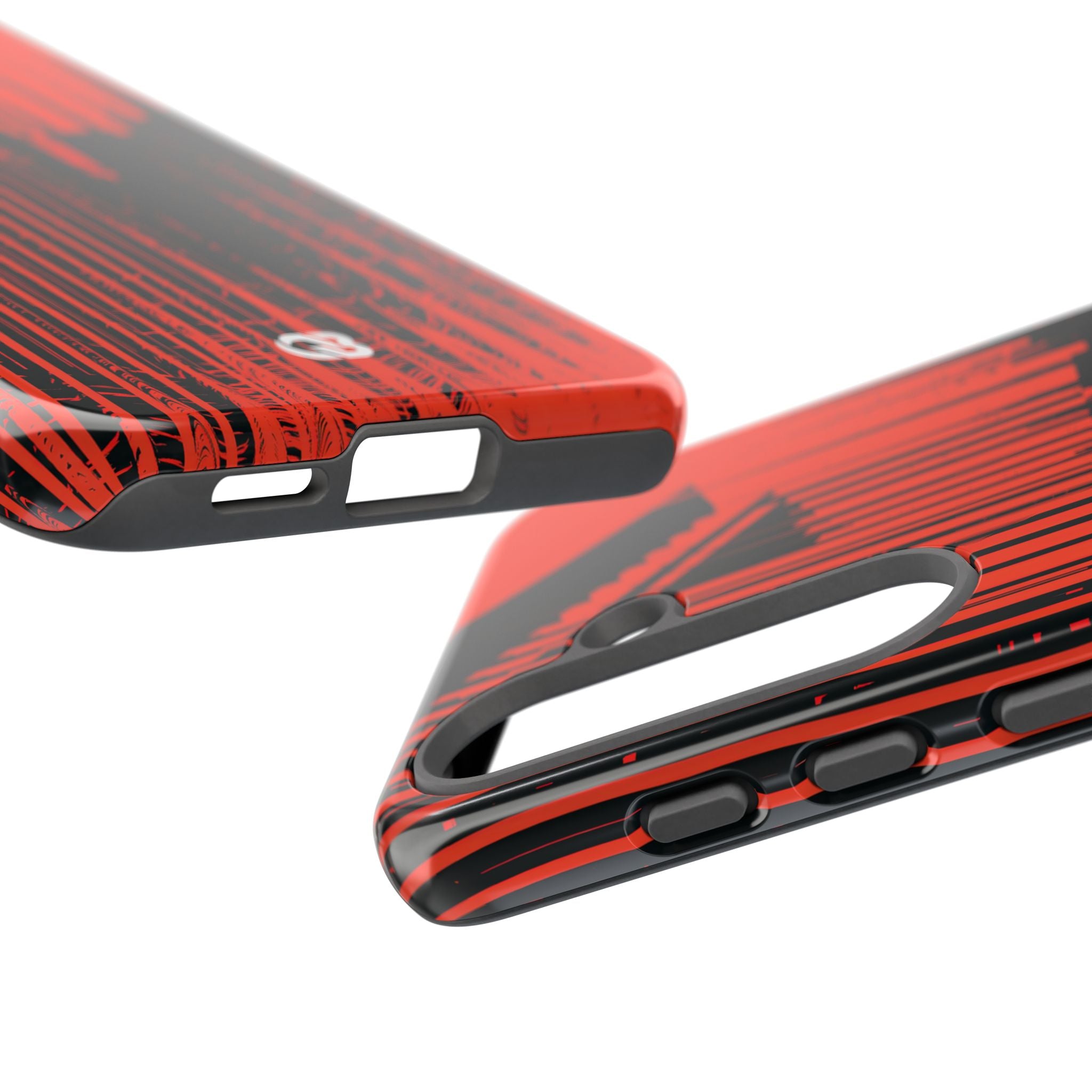 Red Tough Phone Case for Samsung - Crimson Brutalist Distortion