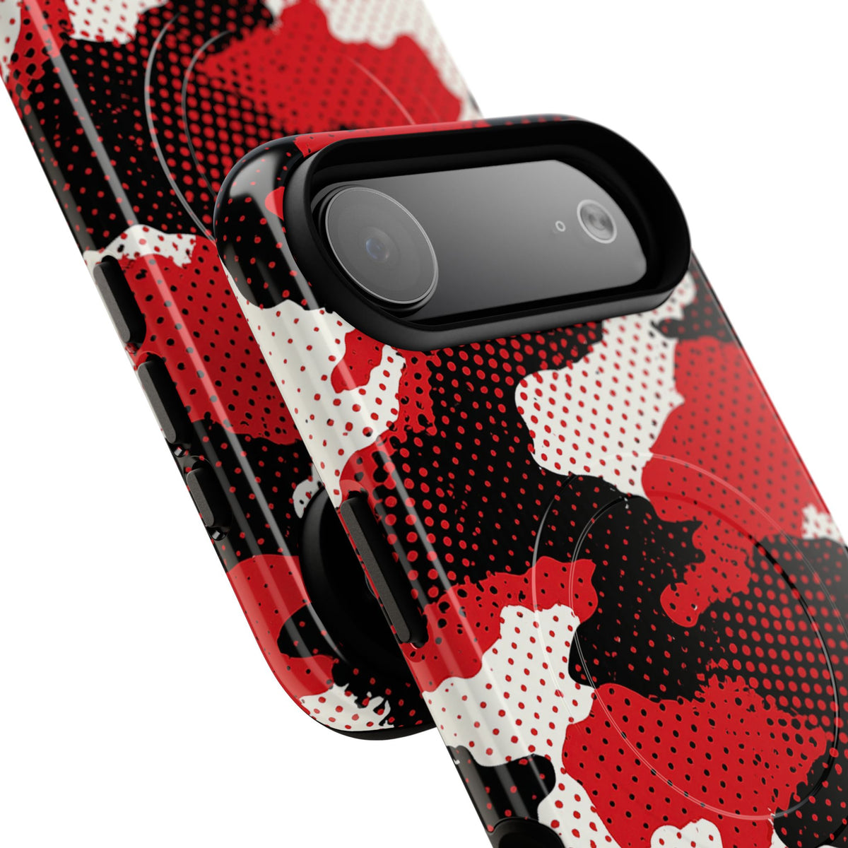 Crimson Halftone Camo · Tough 2.0 Magnetic Phone Case for iPhone · Red
