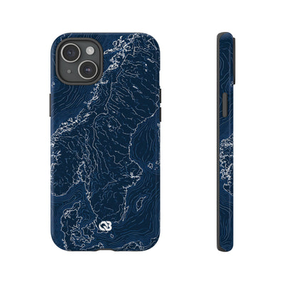 Nordic Contour Chart · Tough Phone Case for iPhone · Blue