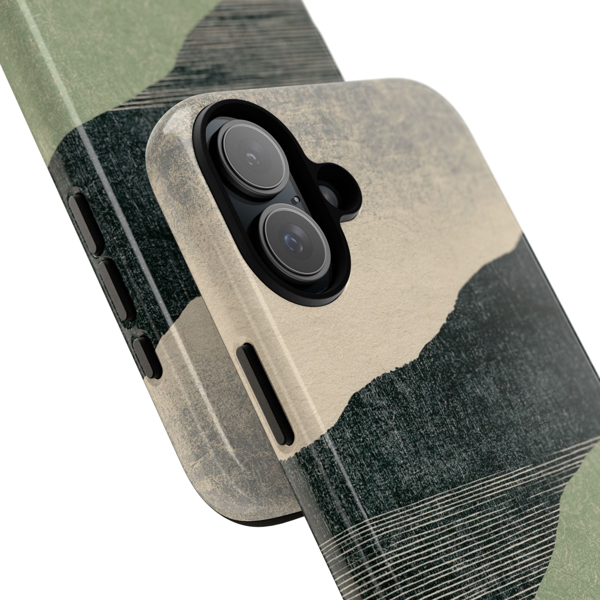 Green Tough Phone Case for iPhone - Moss Ridge Grain