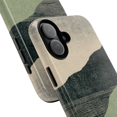 Green Tough Phone Case for iPhone - Moss Ridge Grain