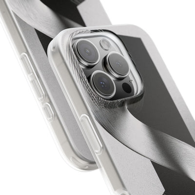 Grey Lite Phone Case for iPhone - Obsidian Moiré Wave