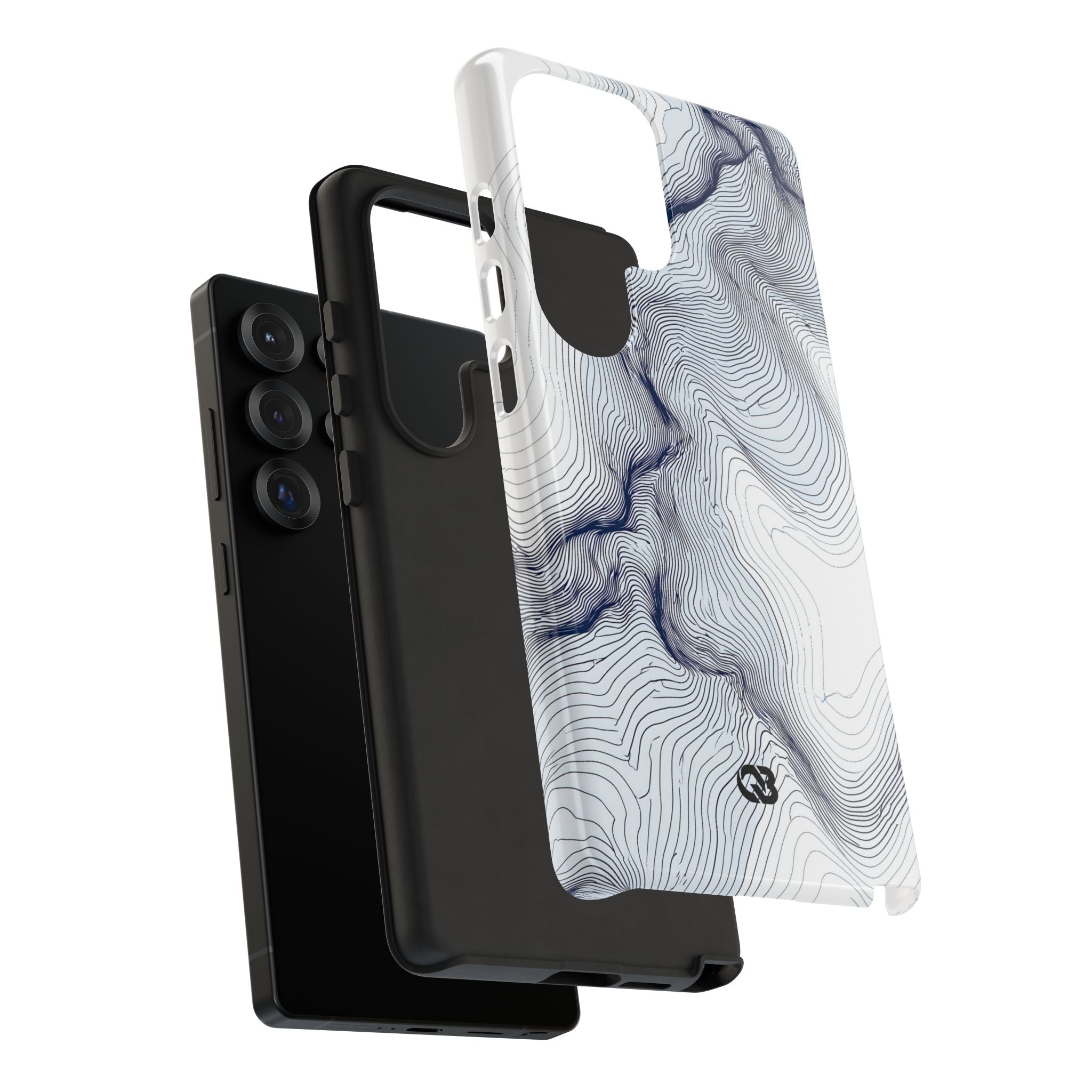 White Tough Phone Case for Samsung - Nordic Ridge Topo