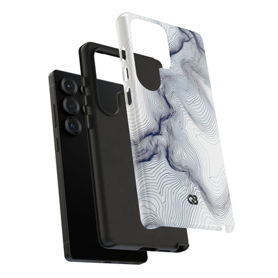 White Tough Phone Case for Samsung - Nordic Ridge Topo