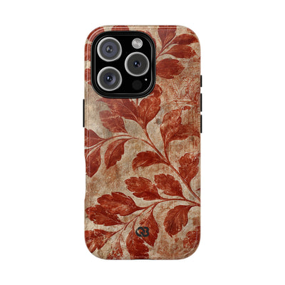 Terracotta Botanical Fresco · Tough Phone Case for iPhone · Red