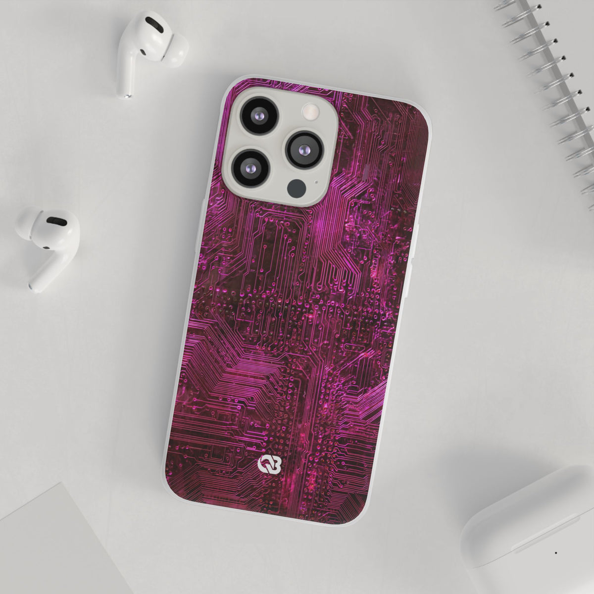 Magenta Circuit Trace · Lite Phone Case for iPhone ·  Pink